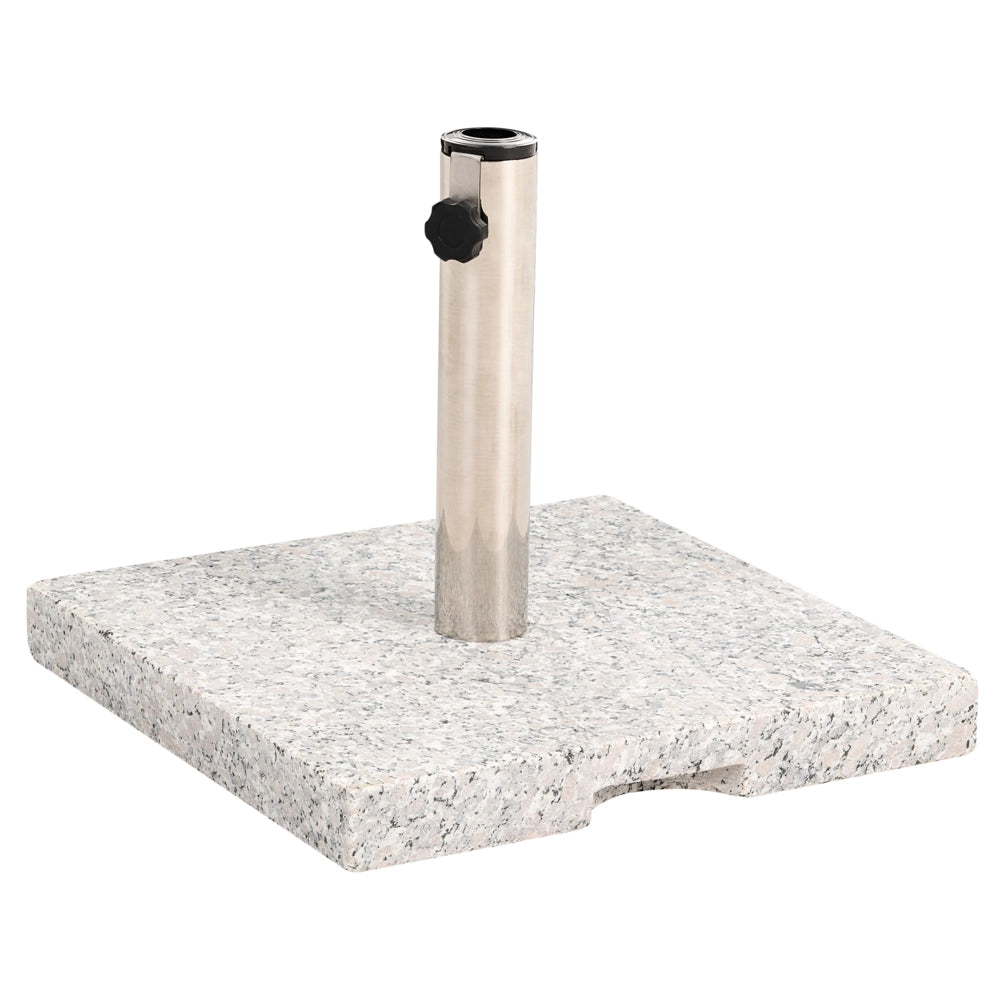 Base per ombrellone quadrata in legno di rovere e marmo marrone per ombrellone da esterno
