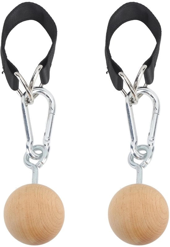 Barra di Sollevamento - Palle in Legno - Resistente allo Shock - Accessorio Fitness - Manubrio Regolabile - Cintura in Acciaio Inossidabile - Ideale per il Fitness a Casa - Allenatore di Fitness