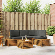 Set di divani da esterno Naturale e Antracite 59 x 59 x 37 cm
