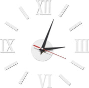 Orologio a Parete 3D con Numeri Romani in Acquario Grande senza Cornice per Decorazione di Casa Ufficio Camera da Letto in Argento