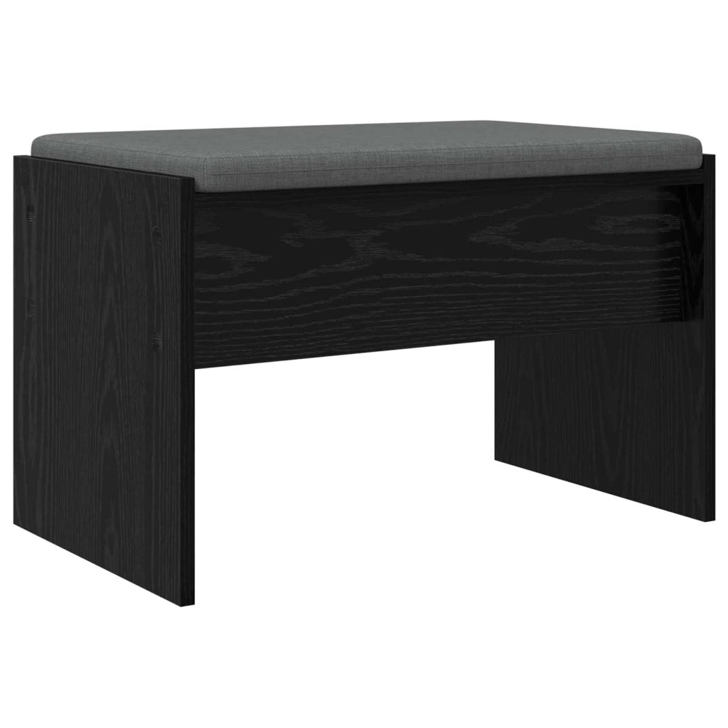 Panca per ingresso con cuscino Rovere Nero 63 x 38 x 40 cm 891545