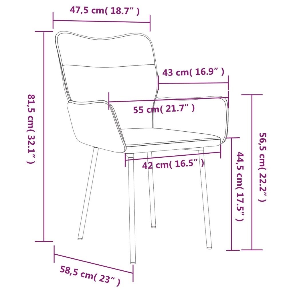 Sedie da Pranzo 2 pz Grigio Scuro in Velluto 344821