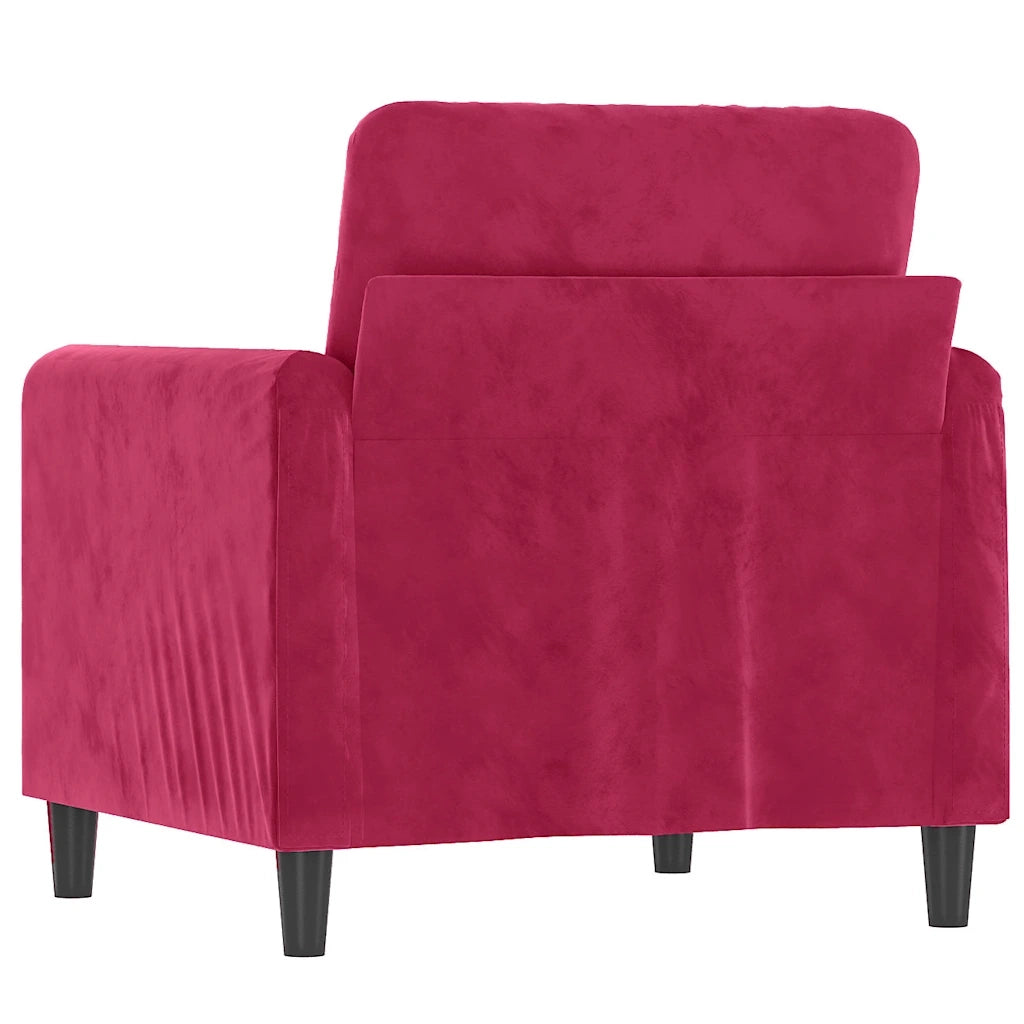 Poltrona Rosso Vino 60 cm Velluto 359426