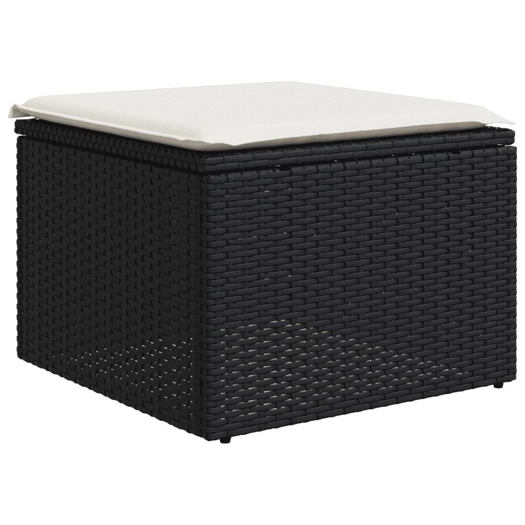 Set Divani da Giardino 9 pz con Cuscini Nero in Polyrattan 3272771