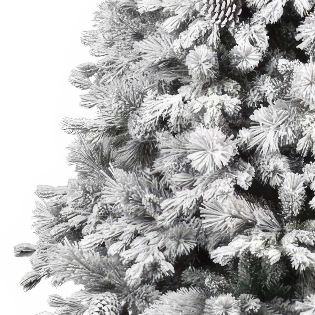 Luna - Albero di Natale con neve e pigne in PE PVC PP ø142x210H cm, 2155 rami