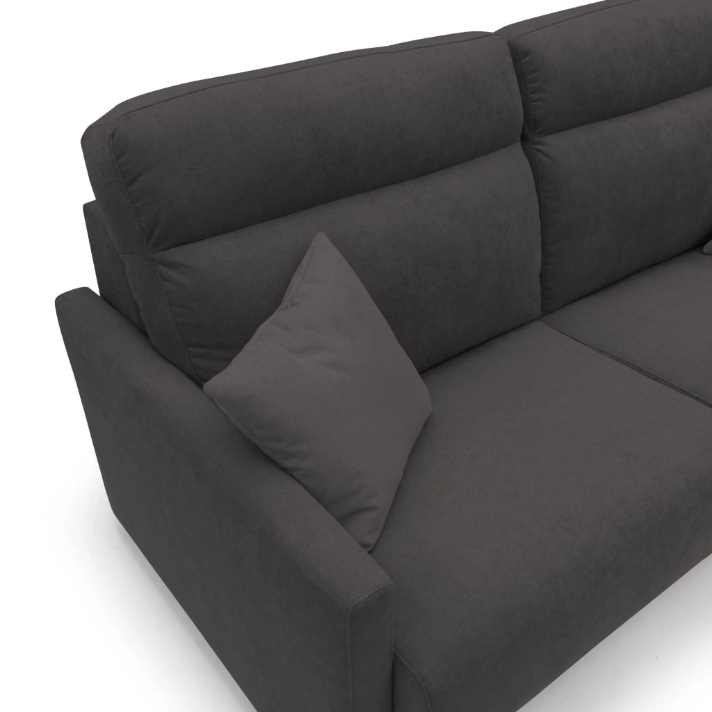 Margot Divano letto matrimoniale con schienale morbido alto in tessuto T02 176 cm (mat. 140x197) nero