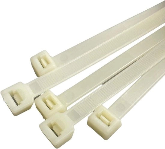 Cinture per cavi 900 mm x 90 mm 354 pollici stropdas di alta qualità con chiusura a ritaglio in nylon forte e lungo bianco - confezione da 50