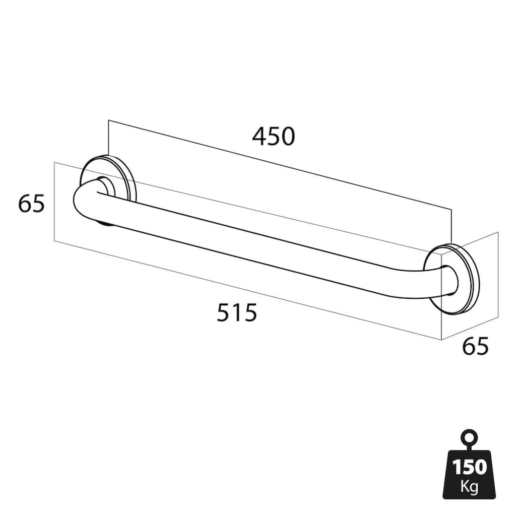 Tiger Maniglione di Sicurezza Libra 45 cm Argentato 1330230946 418295