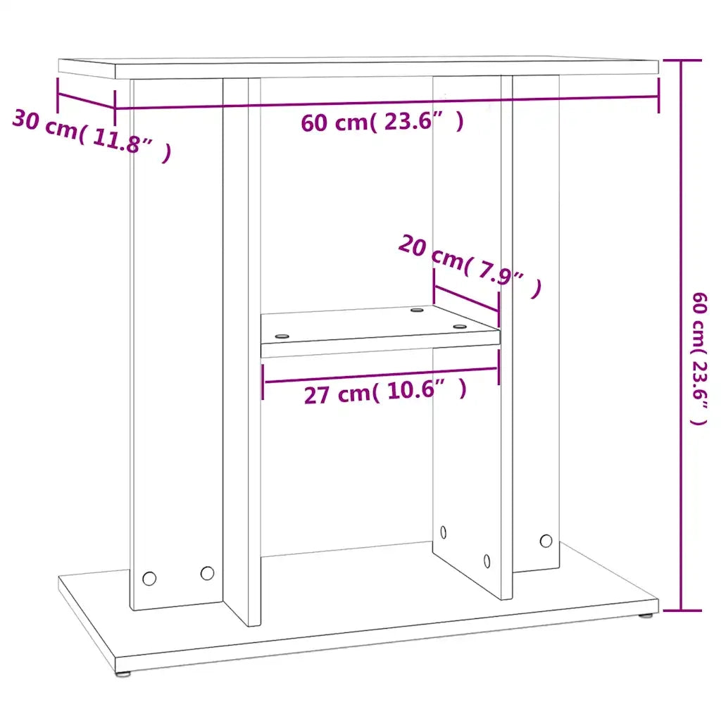 Supporto per Acquario 60x30x60 cm in Legno Multistrato CFW5899168