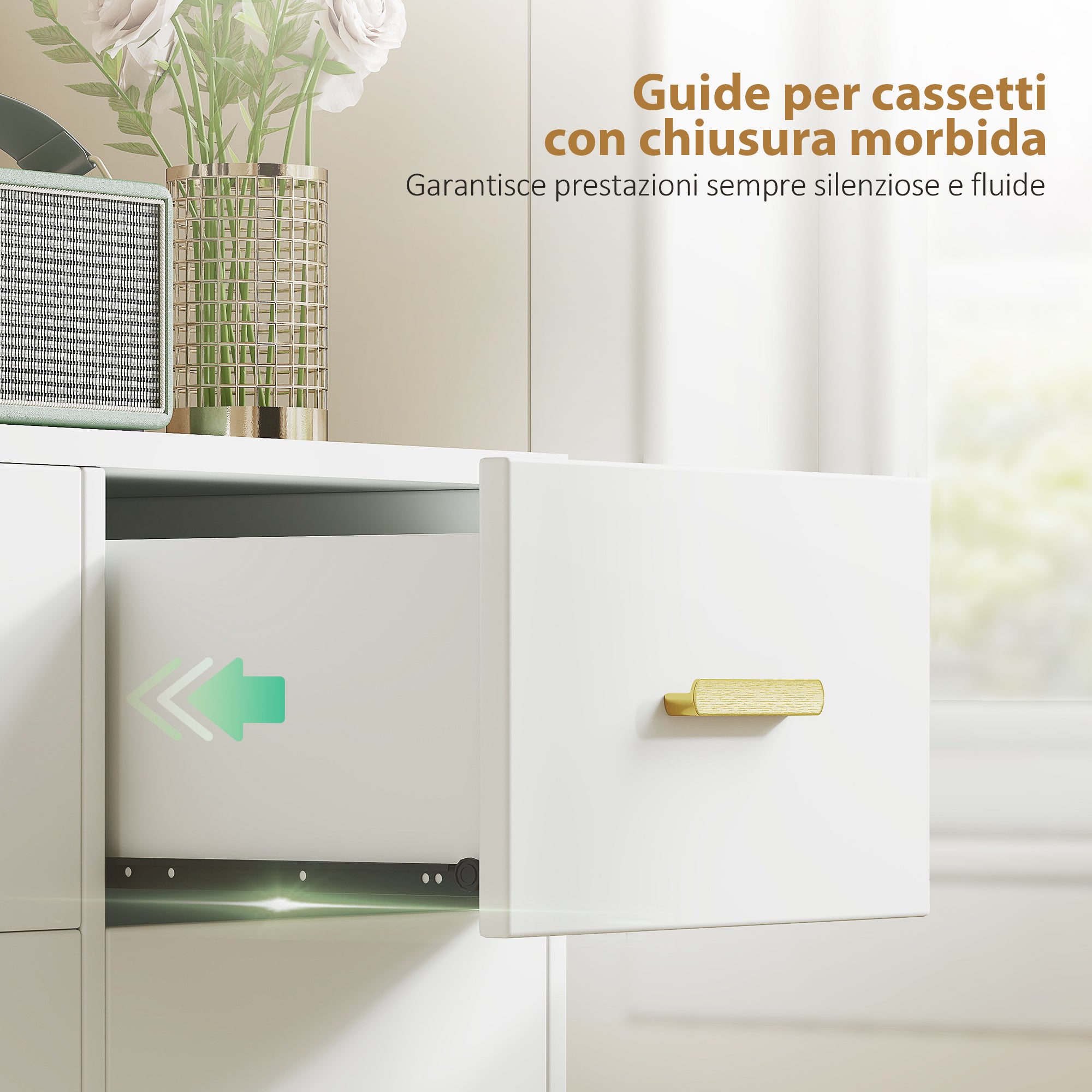 Consolle Trucco con Specchio 118x78x135 cm con Specchio e Luci LED Regolabili in MDF Bianco