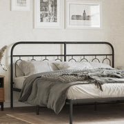 vidaXL Testiera in Metallo Nero 183 cm