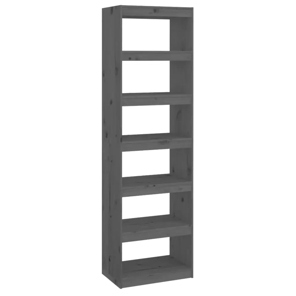 Libreria/Divisorio Grigio 60x30x199,5 cm Legno Massello di Pino 808180