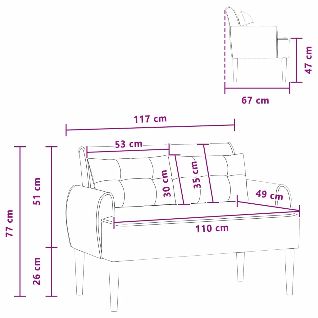 Loveseat con bottoni imbottiti Rosa 117 x 67 x 77 cm Bouclé 42041824