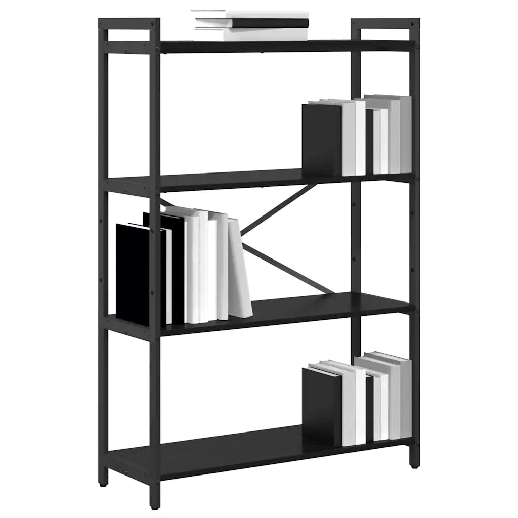Libreria-Scaffale per Libri-Mobile di Stoccaggio Rovere Nero 80 x 30 x 120 cm Legno multistrato