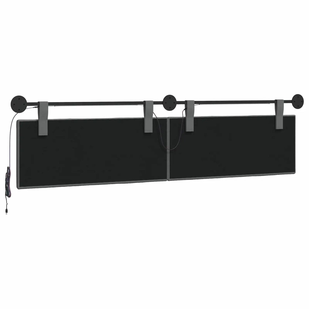 Testiera sospesa Con luce LED Grigio Scuro Tessuto