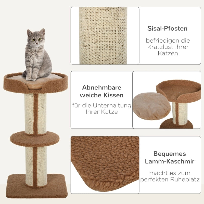 Tiragraffi per gatti da 91 cm, torre per gatti con pali in sisal, piattaforma, cuscini, tiragraffi multilivello, albero per arrampicarsi, per gatti