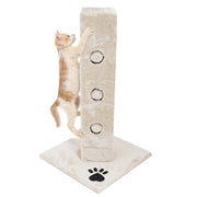 Albero per Gatto con Graffiatoio Cuccia Giocattolo Gatti Parco Giochi Tiragraffi in Sisal Naturale 80 x 45 x 45 cm (Colore Beige Dixie 30085)