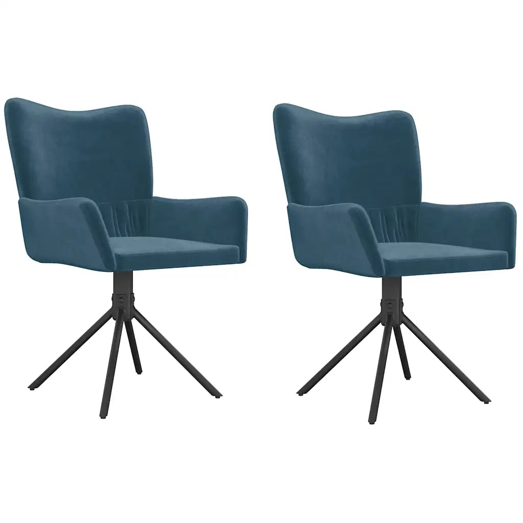 Sedie da Pranzo Girevoli 2 pz Blu in Velluto per interno cod mxl 29624