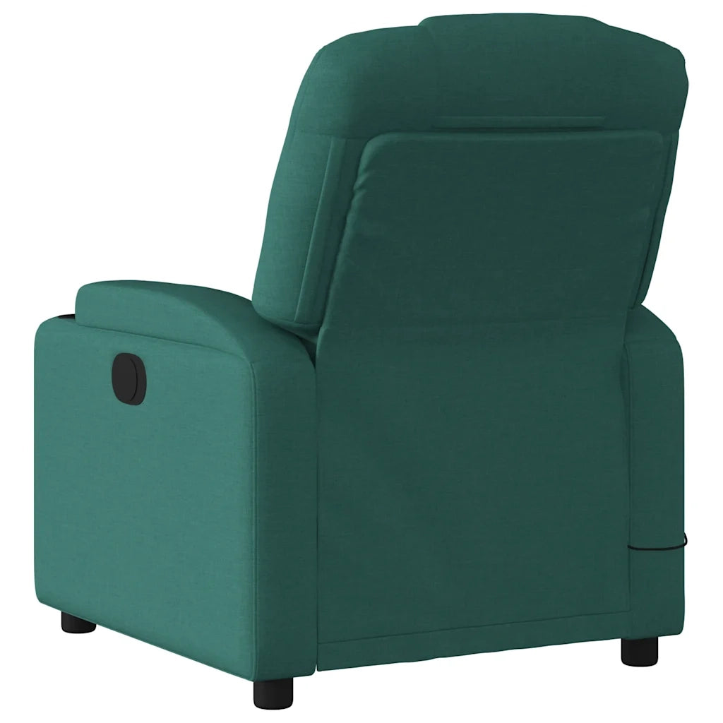 Divano Sedia-Poltrona Massaggiante Reclinabile Verde Scuro in Tessuto 588861