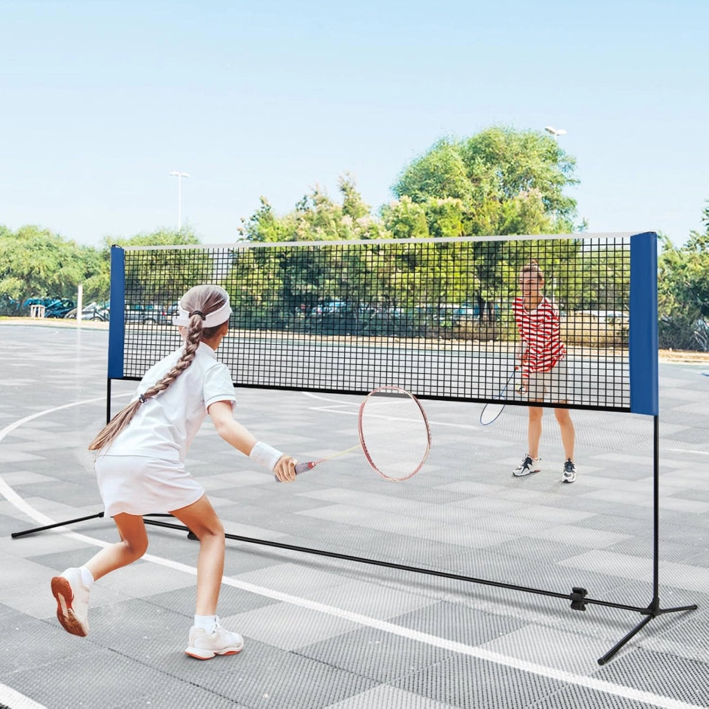 Set di Racchette da Badminton Regolabile e Portatile, Set di Rete da Badminton con 2 Volani, Tappi per Piedi, Morsetti e Borsa, per Badminton, Pallavolo e Pickleball