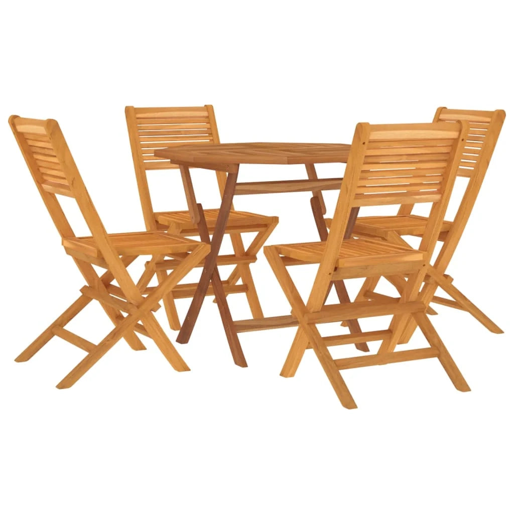 Set da pranzo per mobili da giardino mobili da esterno 5 pezzi 85 x 85 x 76 cm legno massello di teak 02_0014291