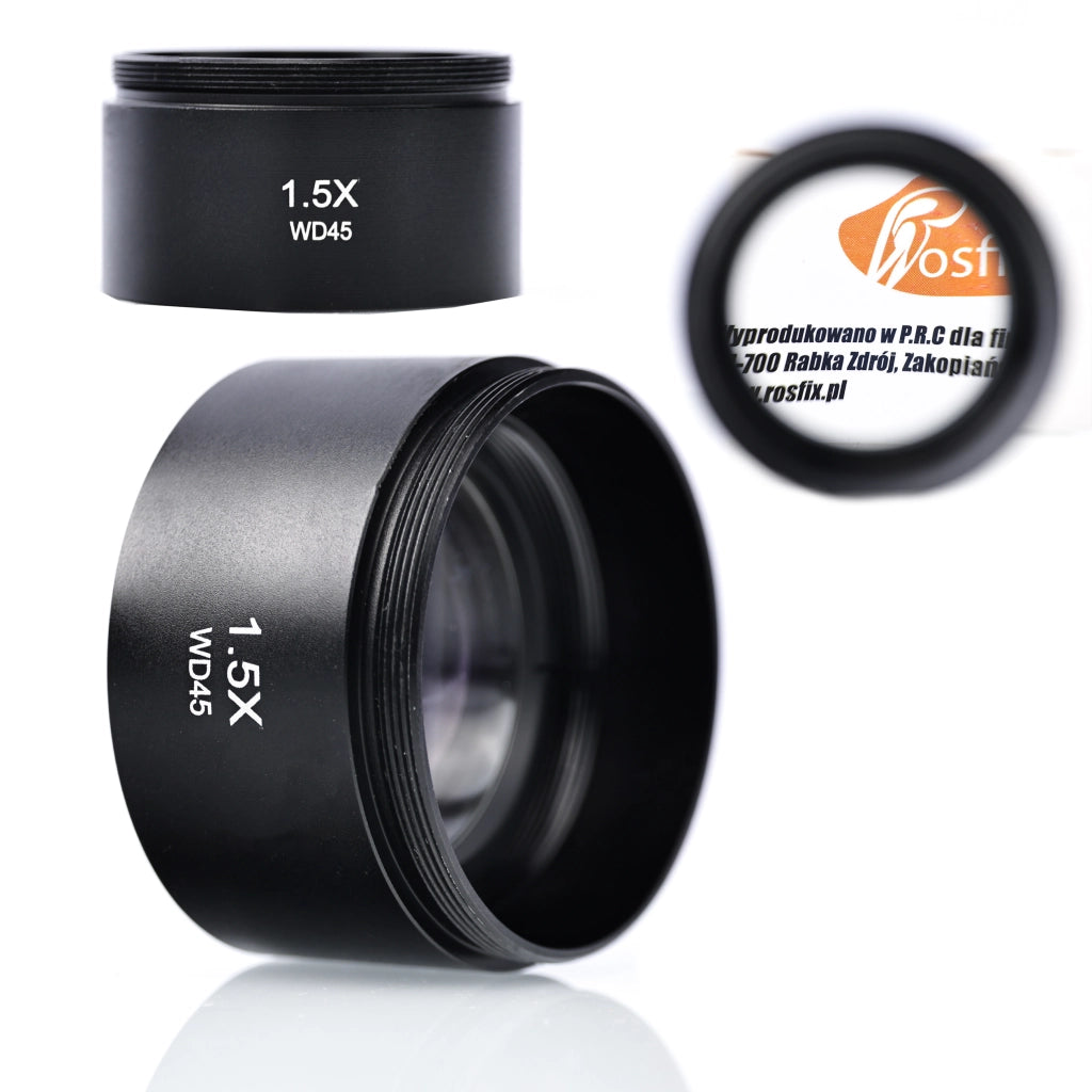 Lente per Microscopio Stereoscopico 1,5x – Alta Qualità, Distanza di Lavoro 45mm | Filettatura 48mm
