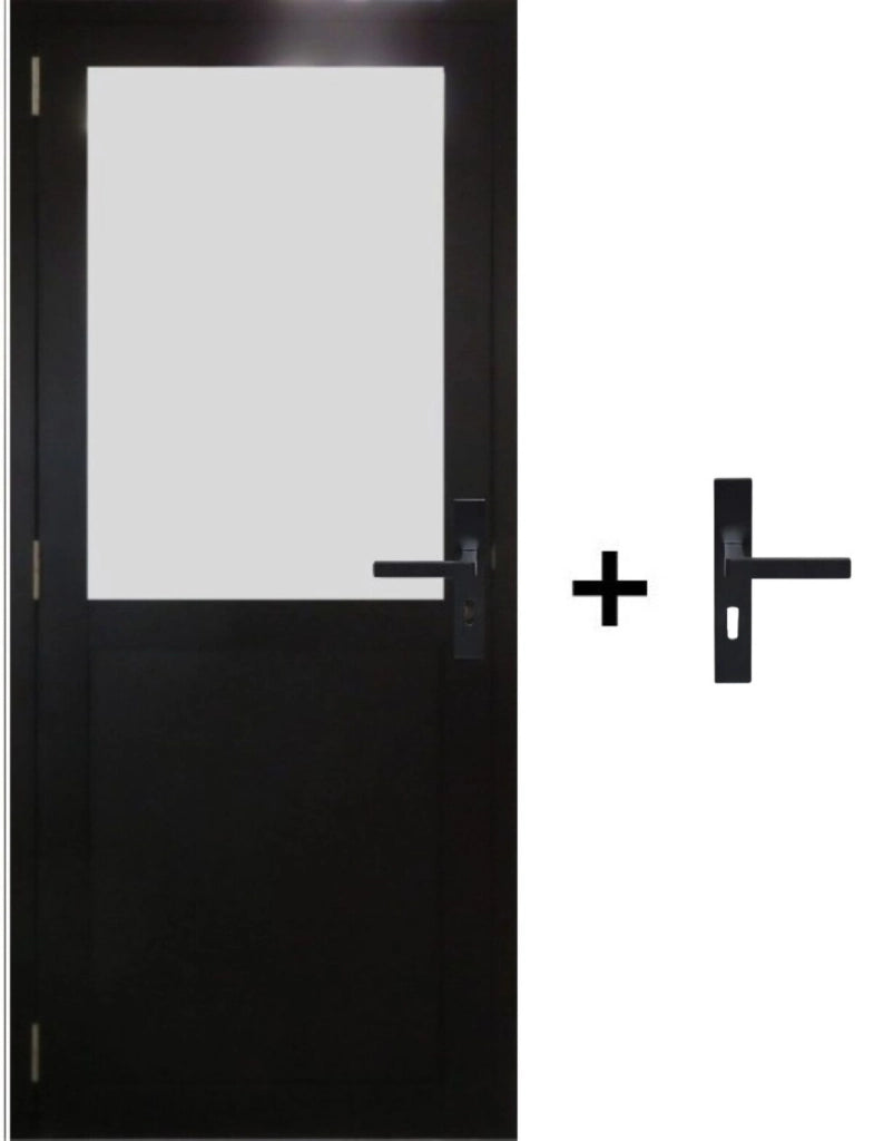 Blocco Porta Athena Nero H204 x L73 Dimensioni Tavolo Spingendo Destra + Maniglia