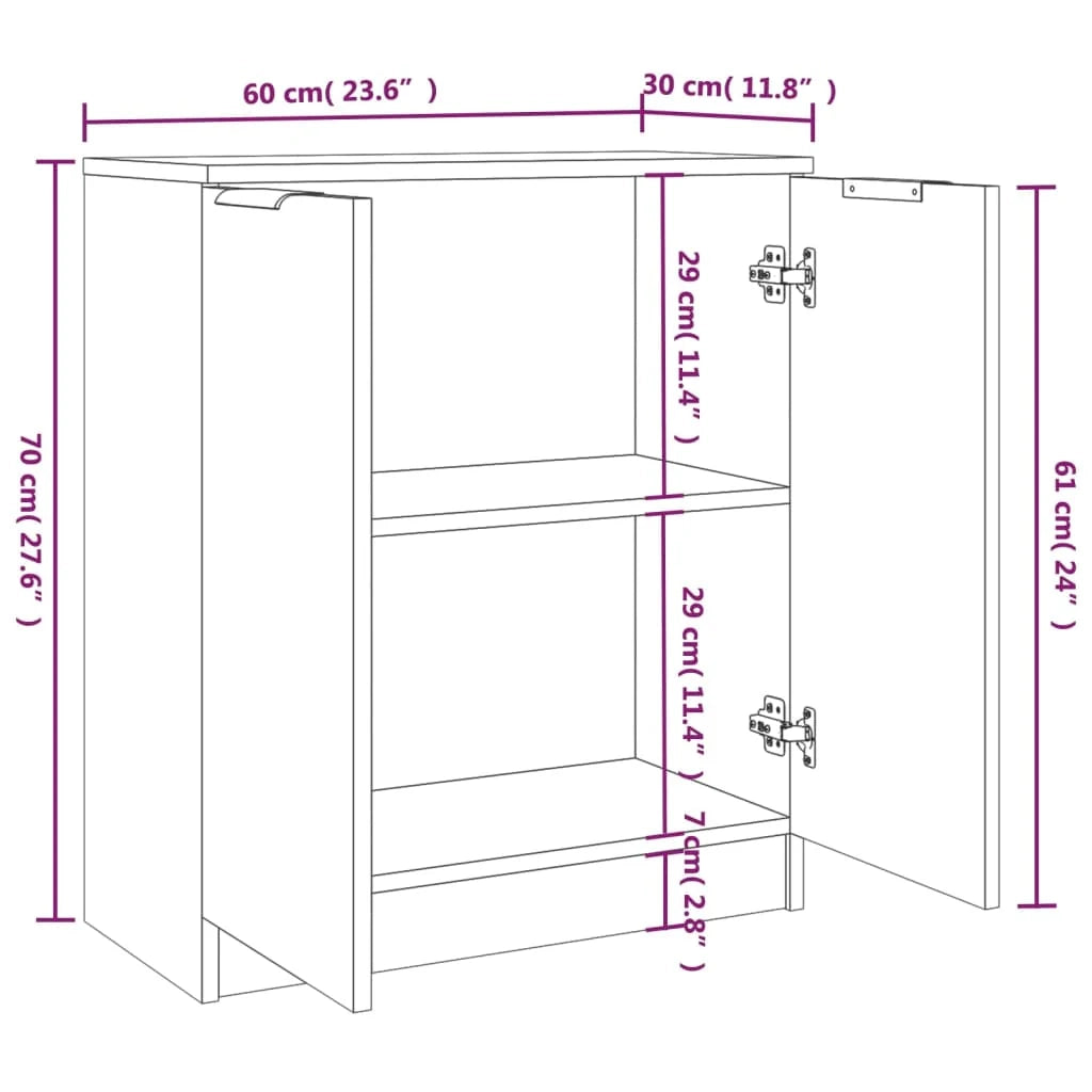 Buffet credenza cassettiera armadio mobile contenitore organizer per cucina soggiorno salotti set da 2 60 x 30 x 70 cm legno ingegnerizzato marrone 02_0036735