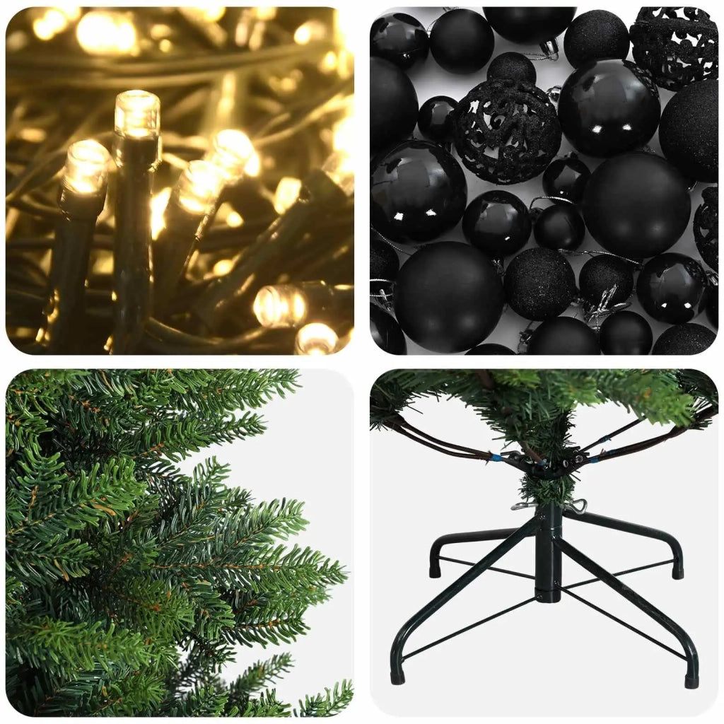 Albero di Natale Artificiale con Palline 150 cm 150 LED 3465586