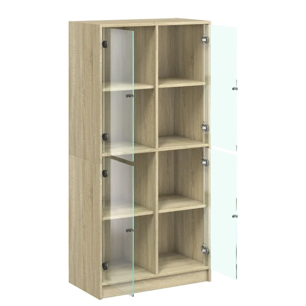 Credenza con Ante Rovere Sonoma 68x37x142 cm Legno Multistrato 246098