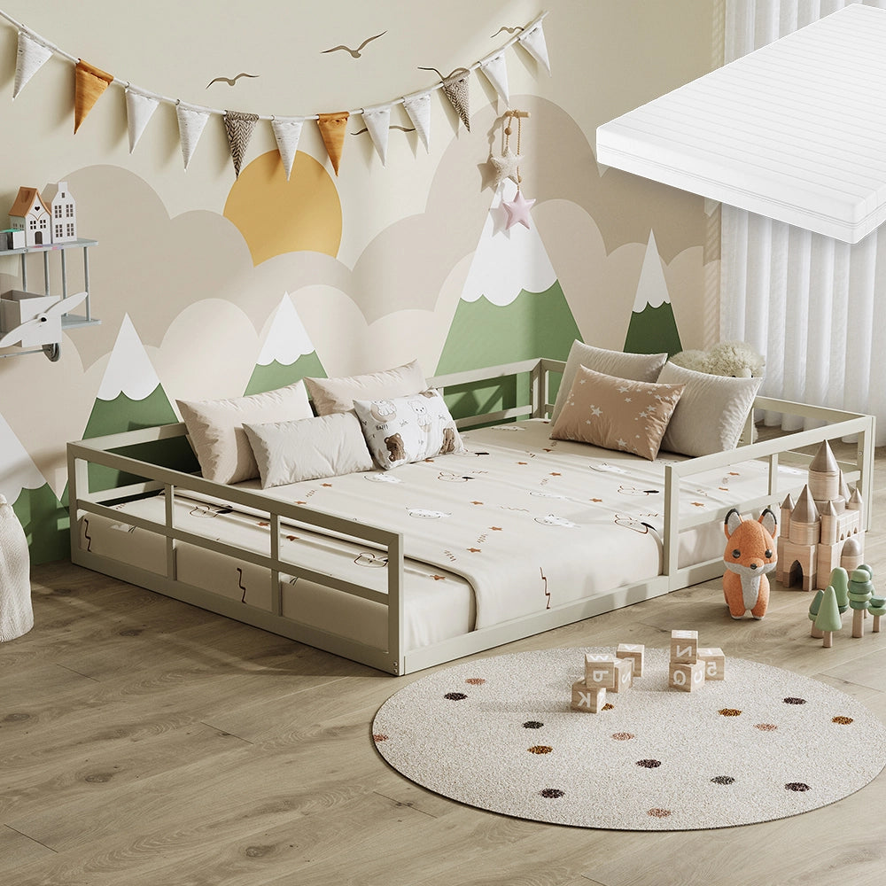 Vitalispa Letto per bambini Grigio 140x200 con materasso