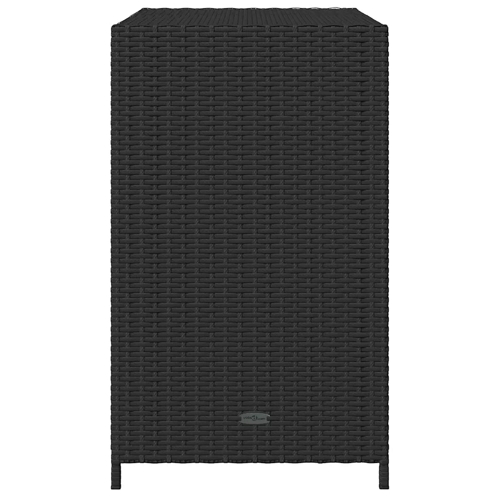 Armadietto Portaoggetti da Giardino Nero 83x45x76 cm Polyrattan 365543