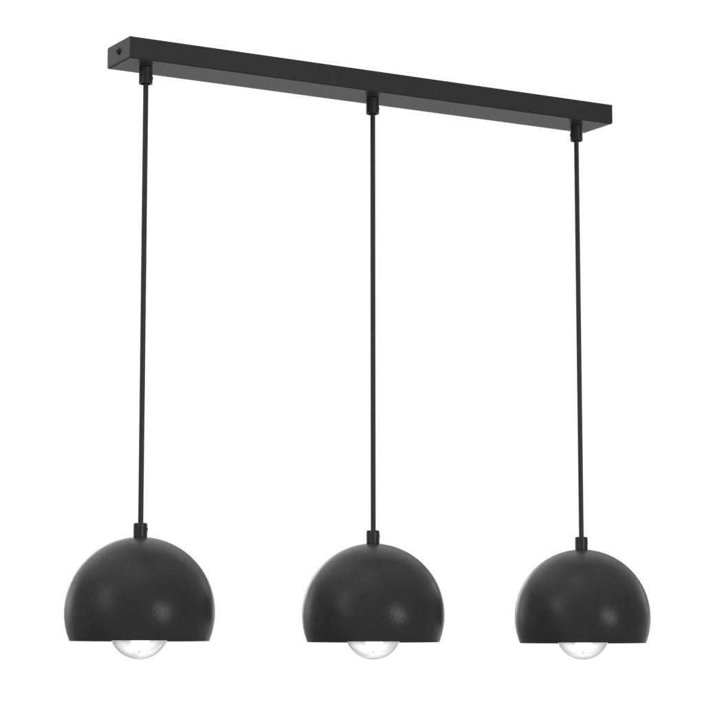Lampada a sospensione Sool 3xE27 nera Luminex