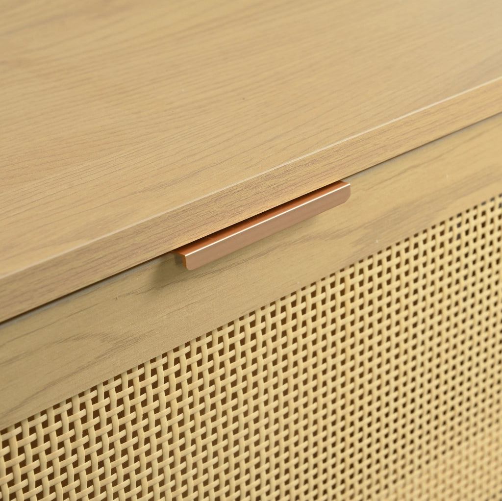 Cassettiera 120x40x76.5 cm con 6 cassetti e maniglie in metallo; in truciolato e legno