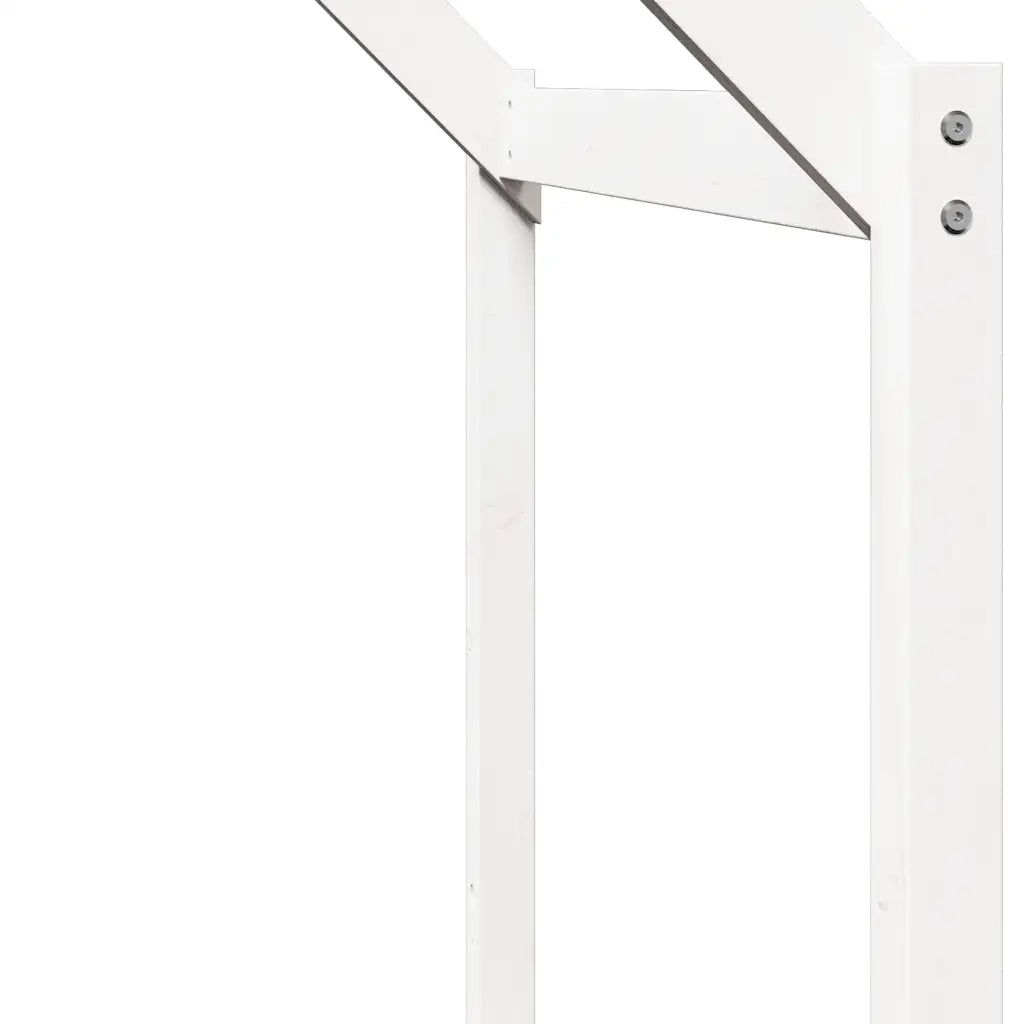 Letto a Castello con Tetto Bianco 90x200 cm in Legno di Pino