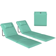 Set 2 Sedie Pieghevoli da Giardino con Schienale Regolabile ¨C zephmum ¨C Verde 146x50x2 cm