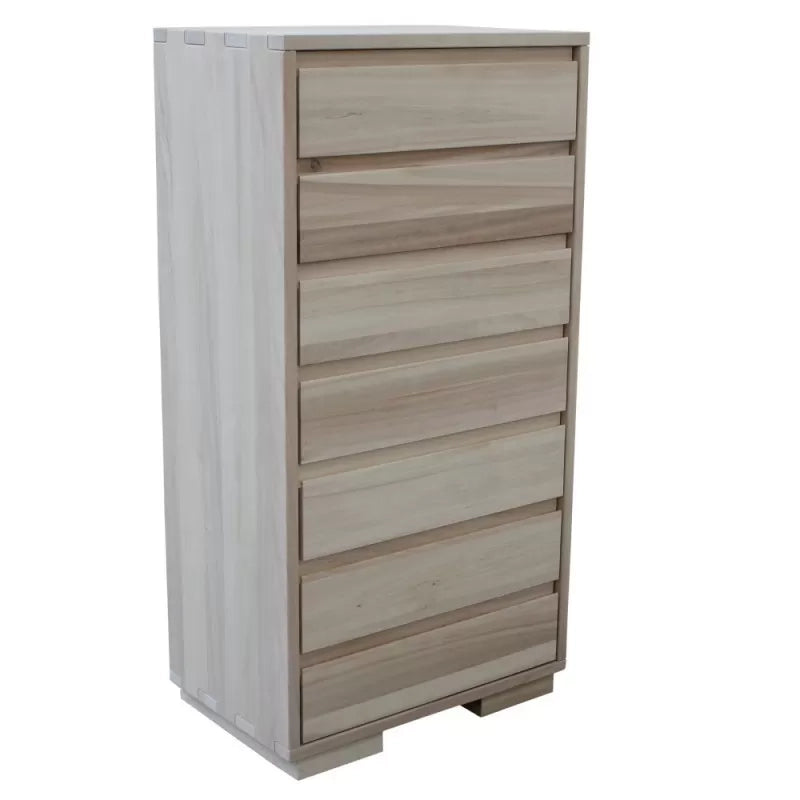Cassettiera classica 7 cassetti in legno massello grezzo 70x45x137 (3222) - Mobili 2G