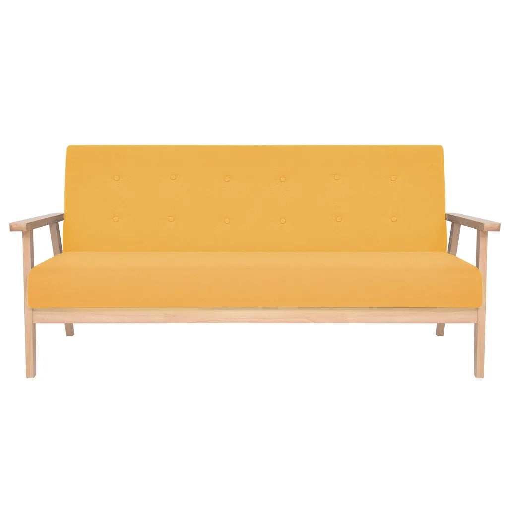 Set di Divani 3 pz in Tessuto Giallo cod mxl 24367