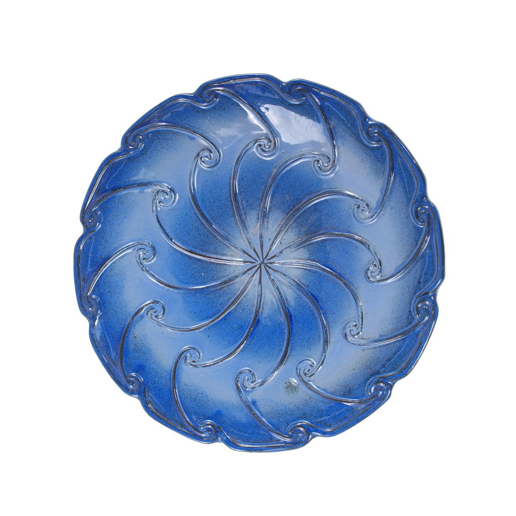 Bagno per Uccelli in Ceramica Blu Ø 43 cm H 45 cm, resistente al gelo