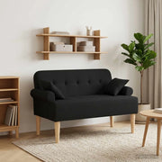 Loveseat con bottoni imbottiti Nero 120 x 65 x 79 cm Tessuto 42041811