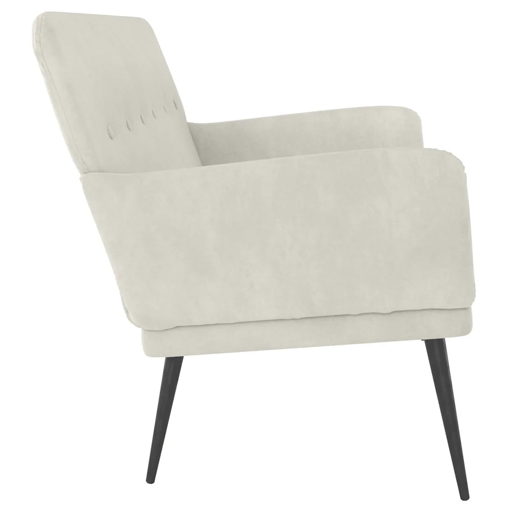 Panca Crema 108x79x79 cm in Velluto