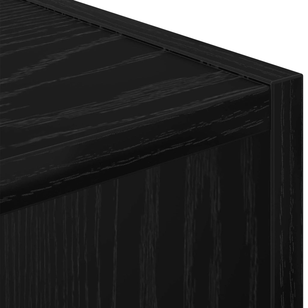 Comodino con cassetto 2 pcs Rovere Nero 30,5 x 27 x 59,5 cm