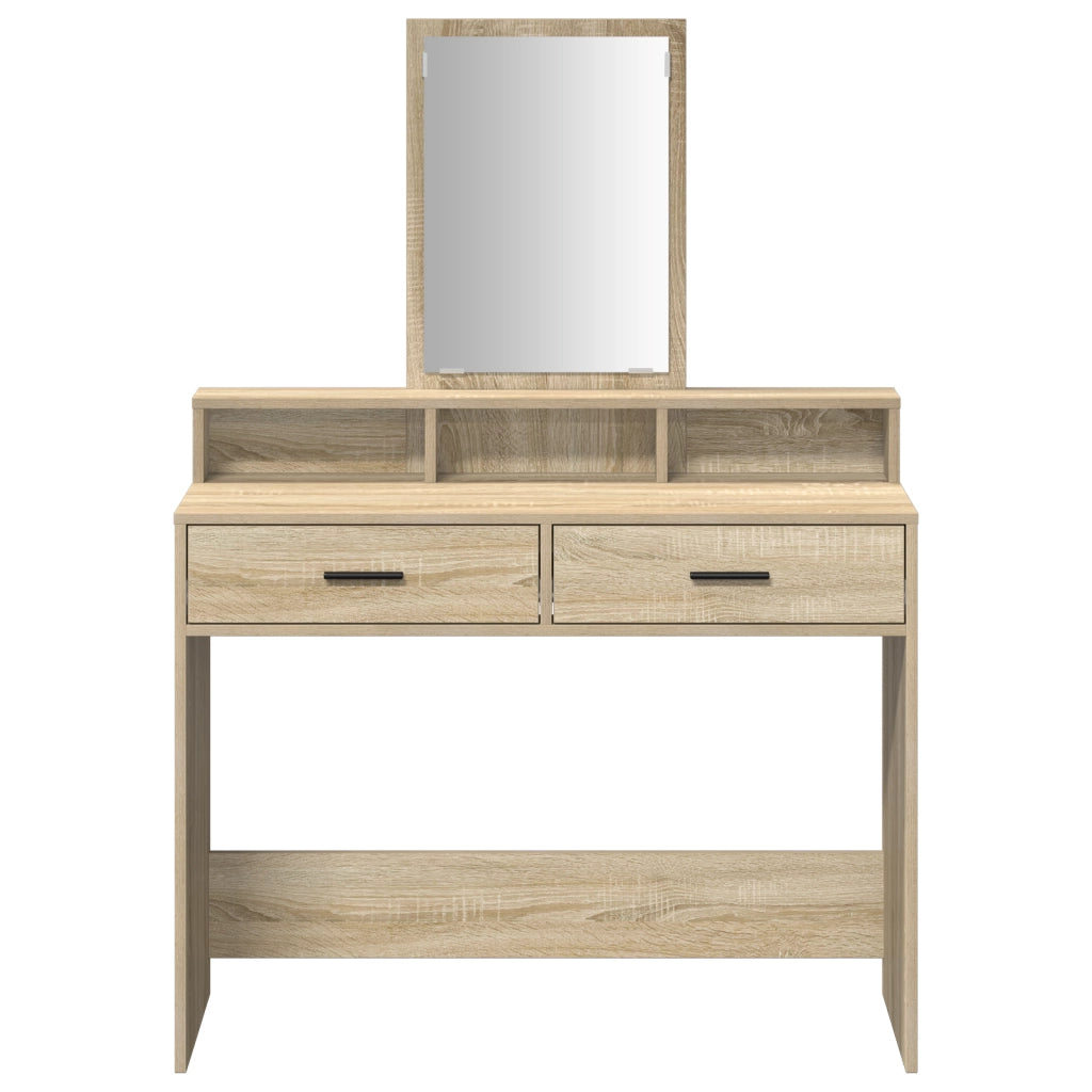 Tolettiera  con cassetti in rovere Sonoma 100x41x140 cm