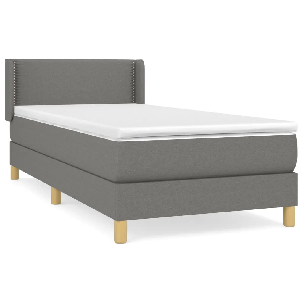 Giroletto a Molle con Materasso Grigio Scuro 90x190 cm Tessuto 3130154