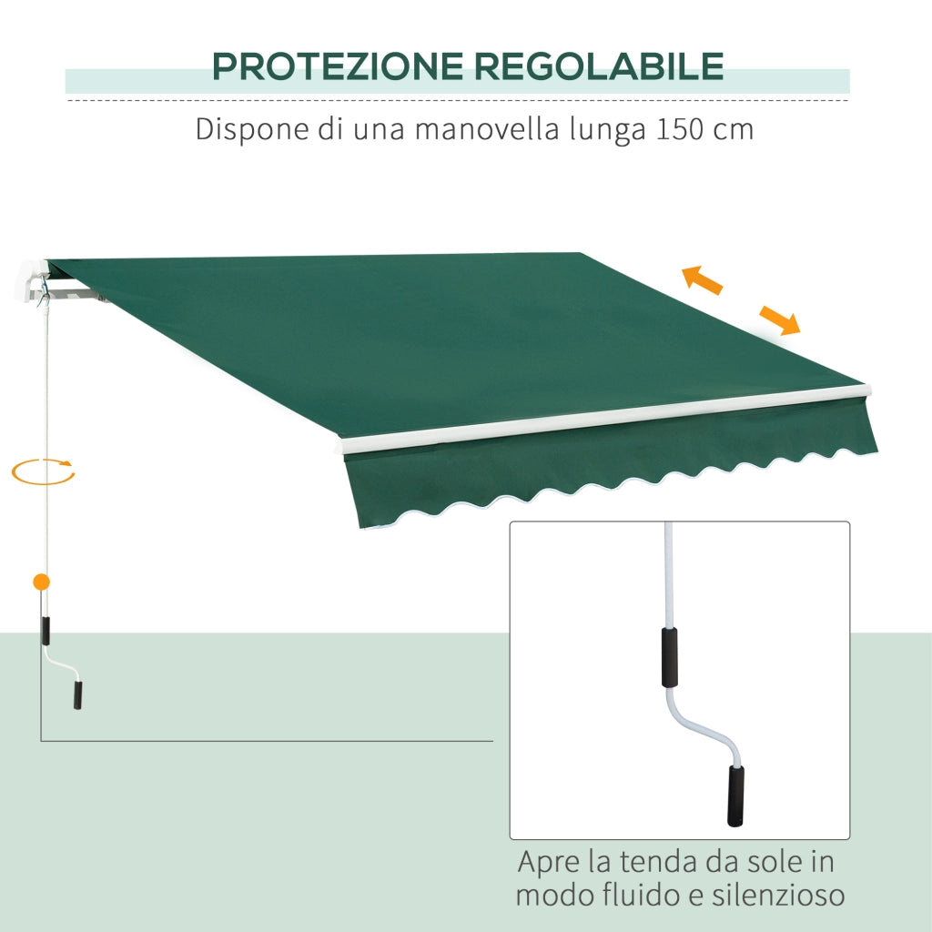 Tenda da Sole 3x2 m ¨C zephmum ¨C Verde, Alluminio, Acciaio, Poliestere