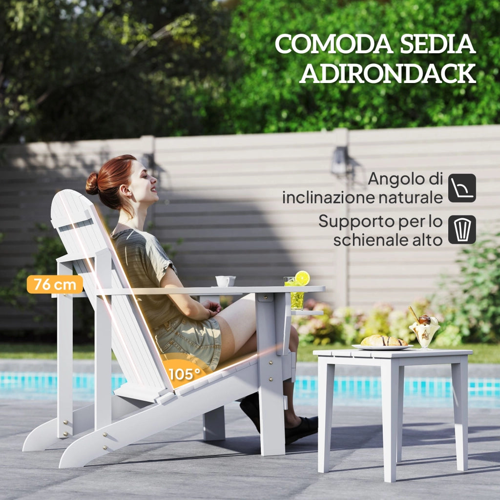 Sedia da Giardino in Legno ¨C Zephmum ¨C Bianco 97x72.5x93cm