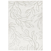 Tappeto tessuto beige chiaro 200 x 300 cm Moderno motivo foglie Soggiorno Camera da letto Per riscaldamento a pavimento Fondo antiscivolo A pelo corto