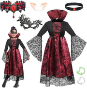 Costume da Halloween - Costume vampiro - Con maschere e accessori - Ragazze - Bambini - Adatto per occasioni festive