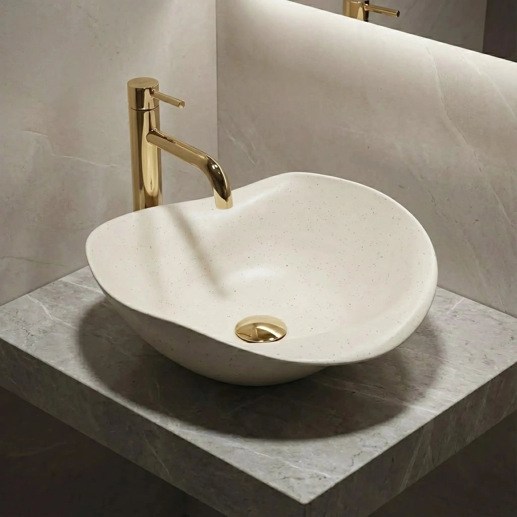 Lavabo Da Appoggio In Ceramica Rea Hm-34b Handmade Art