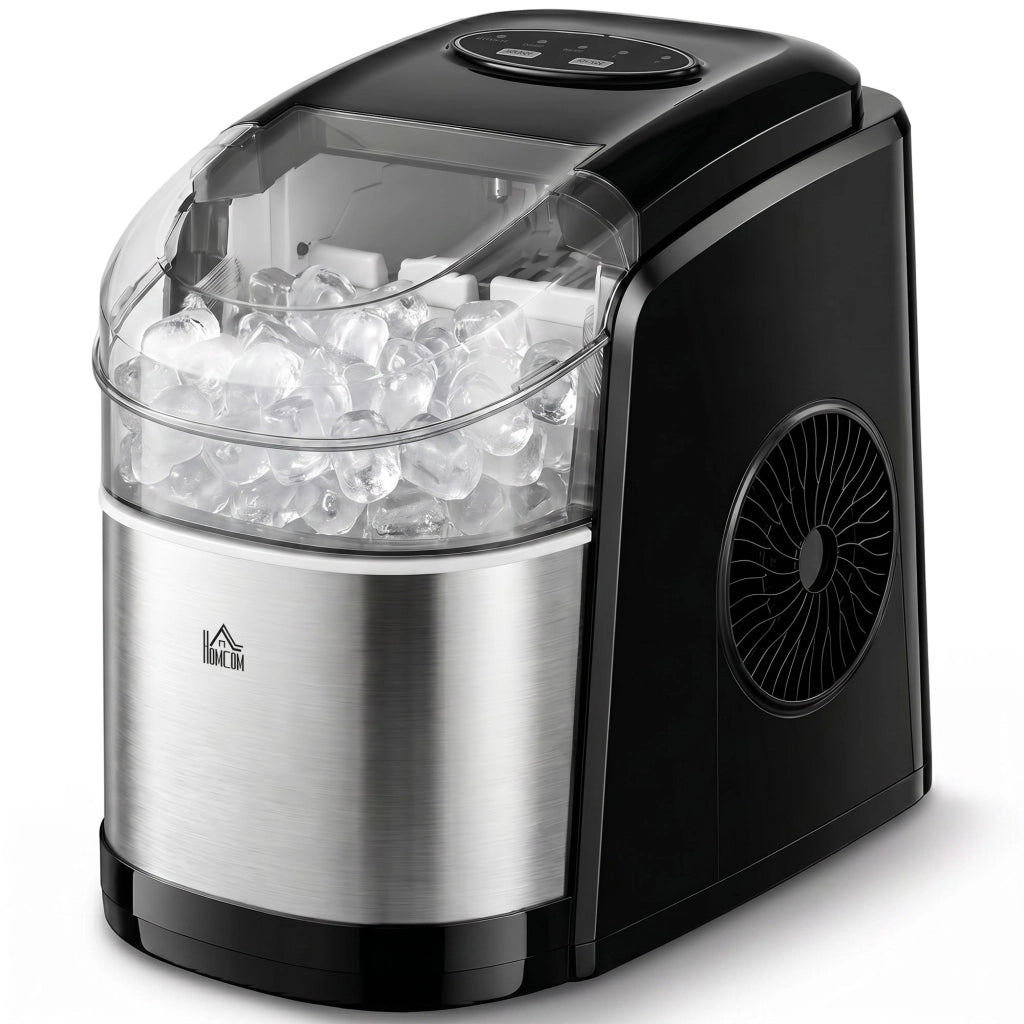 Macchina del Ghiaccio ¨C Zephmum ¨C Nera, PP e Acciaio Inox, 24.2x35.3x33 cm